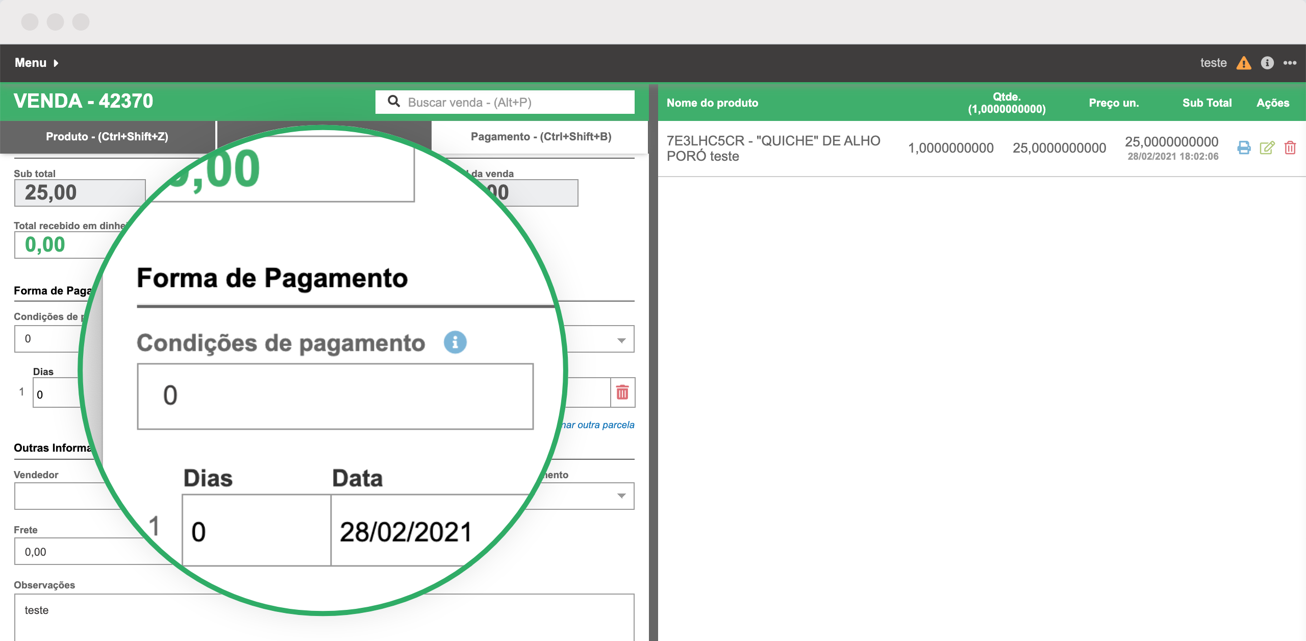 Configure formas de pagamento e vendas com rapidez